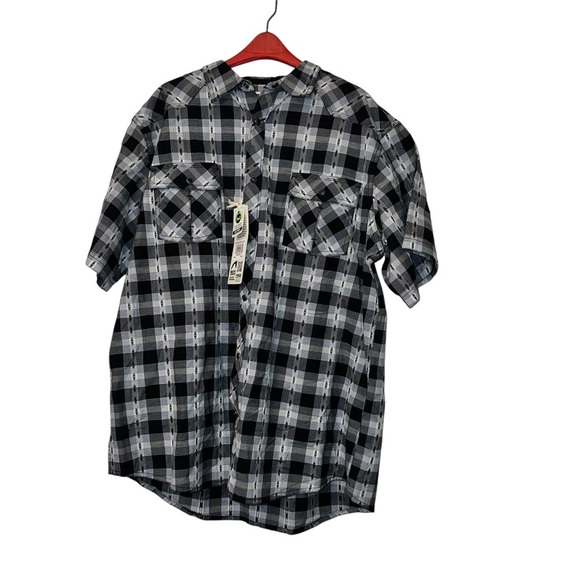 Mountain Khakis Shirt Men Black Gray Plaid Snap Button Up Rodeo Sz XL NWT - Picture 1 of 6